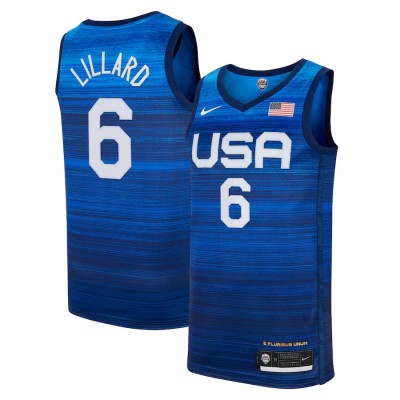 Youth Nike Damian Lillard Navy USA Basketball 2020 Summer Olympics Player Jersey